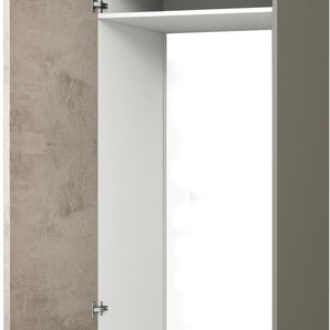 Kühlumbauschrank EXPRESS KÜCHEN Trea SKG-195-178 Schränke Gr. B/H/T: 60 cm x 195 cm x 56 cm, Türanschlag links, 2 St., grau (betonfarben hell, anthrazit) Kühlschrankumbauschränke für integrierte Kühl-Gefrierkombi 176,6 cm, Breite 60 Höhe 195 cm