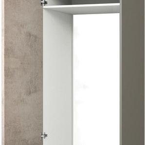Kühlumbauschrank EXPRESS KÜCHEN Trea SKG-195-178 Schränke Gr. B/H/T: 60 cm x 195 cm x 56 cm, Türanschlag rechts, 2 St., grau (betonfarben hell, anthrazit) Kühlschrankumbauschränke für integrierte Kühl-Gefrierkombi 176,6 cm, Breite 60 Höhe 195 cm