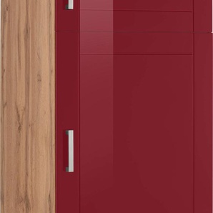 Kühlumbauschrank HELD MÖBEL Tinnum Schränke Gr. B/H/T: 60 cm x 200 cm x 60 cm, rot Kühlschrankumbauschränke Schränke 60 cm breit, 200 hoch, Metallgriffe, mit Nischenmaß 88