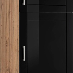 Kühlumbauschrank HELD MÖBEL Tinnum Schränke Gr. B/H/T: 60 cm x 200 cm x 60 cm, schwarz Kühlschrankumbauschränke 60 cm breit, 200 hoch, Metallgriffe, mit Nischenmaß 88