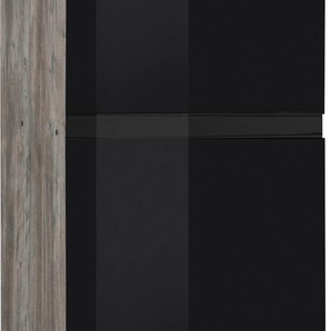 Kühlumbauschrank HELD MÖBEL Virginia Schränke Gr. B/H/T: 60 cm x 165 cm x 60 cm, 1 St., schwarz (schwarz hochglanz) Kühlschrankumbauschränke 165 cm hoch, 60 breit, Nische für Kühlschrank: 568855 cm, 2 Türen