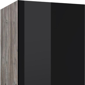 Kühlumbauschrank HELD MÖBEL Virginia Schränke Gr. B/H/T: 60 cm x 200 cm x 60 cm, 2 St., schwarz (schwarz hochglanz) Kühlschrankumbauschränke 200 cm hoch, 60 breit, Nische für Kühlschrank BHT: 5617855
