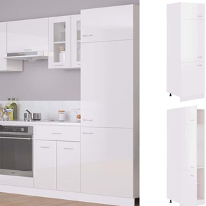Kühlumbauschrank Lyon Hochglanz-Weiß 60x57x207 cm Holzwerkstoff