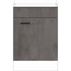 Kühlumbauschrank IMPULS KÜCHEN Schränke Gr. B/H/T: 60 cm x 72,3 cm x 57,6 cm, rechts, 1 St., grau (beton, optik schiefer dunkelgrau) Kühlschrankumbauschränke