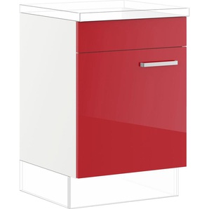 Kühlumbauschrank IMPULS KÜCHEN Schränke Gr. B/H/T: 60 cm x 72,3 cm x 57,9 cm, Rot Hochglanz-links, 1 St., rot (rot hochglanz) Kühlschrankumbauschränke