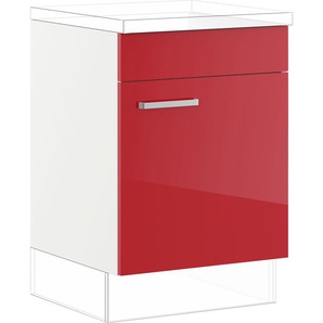 Kühlumbauschrank IMPULS KÜCHEN Schränke Gr. B/H/T: 60 cm x 72,3 cm x 57,9 cm, Rot Hochglanz-rechts, 1 St., rot (rot hochglanz) Kühlschrankumbauschränke