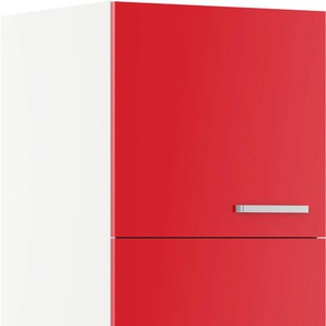 Kühlumbauschrank IMPULS KÜCHEN Turin, Breite 60 cm Schränke Gr. B/H/T: 60 cm x 190,7 cm x 57,9 cm, links, 2 St., rot (rot hochglanz) Kühlschrankumbauschränke
