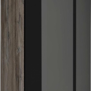 Kühlumbauschrank KOCHSTATION KS-Brindisi Schränke Gr. B/H/T: 60 cm x 200 cm x 60 cm, 2 St., schwarz (schwarz hochglanz, eiche vintage) Kühlschrankumbauschränke 60 cm breit, 200 hoch, hochwertige MDF Fronten