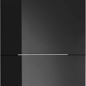 Kühlumbauschrank KOCHSTATION KS-Brindisi Schränke Gr. B/H/T: 60 cm x 200 cm x 60 cm, 3 St., schwarz (schwarz hochglanz, eiche sonoma) Kühlschrankumbauschränke 60 cm breit, 200 hoch, hochwertige MDF Fronten