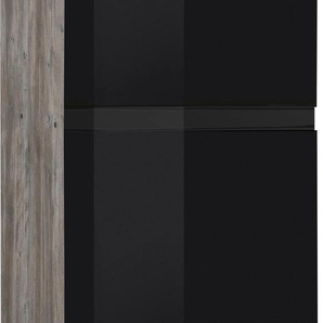 Kühlumbauschrank KOCHSTATION KS-Virginia Schränke Gr. B/H/T: 60 cm x 165 cm x 60 cm, 1 St., schwarz (schwarz hochglanz) Kühlschrankumbauschränke