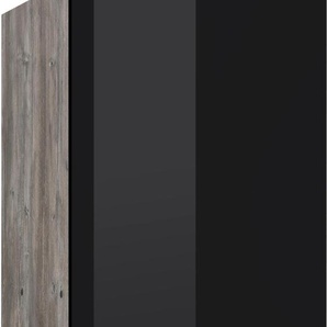 Kühlumbauschrank KOCHSTATION KS-Virginia Schränke Gr. B/H/T: 60 cm x 200 cm x 60 cm, 2 St., schwarz (schwarz hochglanz) Kühlschrankumbauschränke