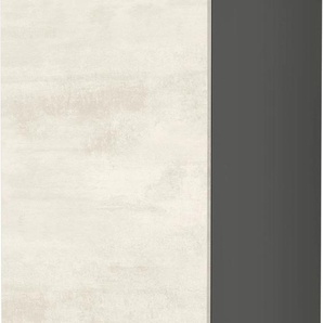 Kühlumbauschrank NOBILIA Riva, mit zwei Türen und zusätzlichem Einlegeboden Schränke Gr. B/H/T: 60 cm x 216,6 cm x 58,3 cm, Türanschlag links, 2 St., front: weißbeton nachbildung, korpus: schiefergrau Kühlschrankumbauschränke
