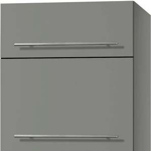 Kühlumbauschrank OPTIFIT Bern Schränke Gr. B/H/T: 60 cm x 211,8 cm x 58,4 cm, 2 St., grau (basaltgrau, basaltgrau) Kühlschrankumbauschränke Schränke 60 cm breit, 212 hoch, mit höhenverstellbaren Stellfüßen