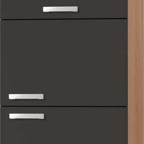 Kühlumbauschrank OPTIFIT Odense Schränke Gr. B/H/T: 60 cm x 206,8 cm x 57,1 cm, 2 St., grau (anthrazit, buche) Kühlschrankumbauschränke 60 cm breit, 207 hoch, für Kühlgefrierkombinationen maß 144