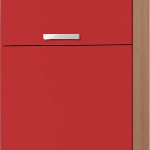 Kühlumbauschrank OPTIFIT Odense Schränke Gr. B/H/T: 60 cm x 206,8 cm x 57,1 cm, 3 St., rot (rot, buche) Kühlschrankumbauschränke 60 cm breit, 207 hoch, geeignet für Einbaukühlschrank mit maß 88