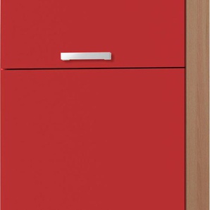 Kühlumbauschrank OPTIFIT Odense Schränke Gr. B/H/T: 60 cm x 206,8 cm x 57,1 cm, 3 St., rot (rot, buche) Kühlschrankumbauschränke 60 cm breit, 207 hoch, geeignet für Einbaukühlschrank mit maß 88