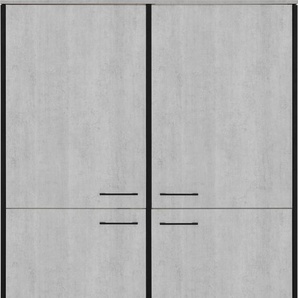 Kühlumbauschrank OPTIFIT Tokio Schränke Gr. B/H/T: 126 cm x 178,2 cm x 59,3 cm, 4 St., Komplettausführung, grau (betonfarben) Kühlschrankumbauschränke 126 cm breit, mit Stahlgestell