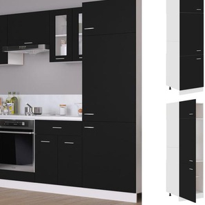 Kühlumbauschrank Lyon Schwarz 60x57x207 cm Holzwerkstoff