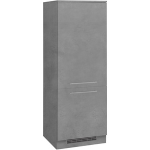 Kühlumbauschrank WIHO KÜCHEN Flexi2 Schränke Gr. B/H/T: 60 cm x 165 cm x 57 cm, grau (front und korpus: betonfarben) Kühlschrankumbauschränke