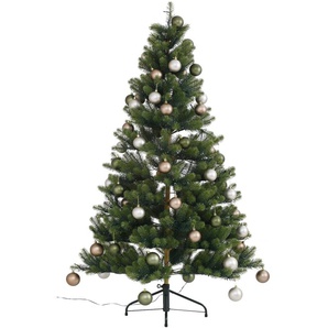 Künstlicher Weihnachtsbaum CREATIV DECO Fertig geschmückt Weihnachtsbäume Gr. Höhe: 150 cm bis, grün (grün, hellbraun, beige) Künstliche Weihnachtsbäume