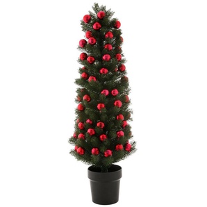 Myflair Möbel & Accessoires Künstlicher Weihnachtsbaum Weihnachtsdeko, künstlicher Christbaum, Tannenbaum, im Topf, mit roten Kugeln