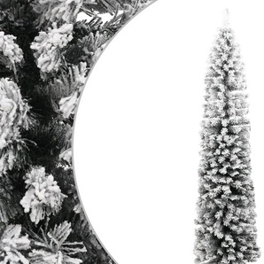 Künstlicher Weihnachtsbaum Schlank mit Schnee Grün 180 cm PVC