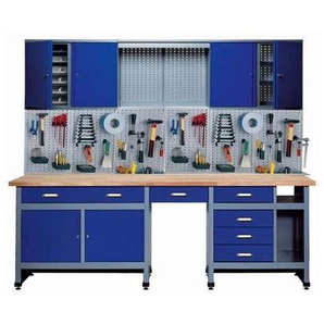Kupper - Küpper Sparset 70412-7, 240 cm breit, Werkbank, Hängeschrank, Lochwand, ultramarinblau