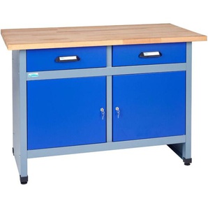 Kupper - Küpper Werkbank 12057, 120 cm breit, 2 Türen, 2 Schubladen, ultramarinblau