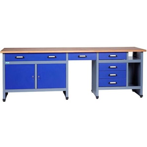 Kupper - Küpper Werkbank 12287, 240 cm breit, 2 Türen, 6 Schubladen, ultramarinblau