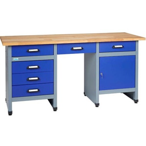 Kupper - Küpper Werkbank 12577, 170 cm breit, 1 Tür, 6 Schubladen, ultramarinblau