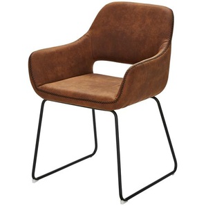 Kufenstuhl - braun - Materialmix - 56,5 cm - 82 cm - 59 cm | Möbel Kraft