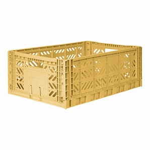 Kultige Klappkiste Maxi, gold, stapelbar, recycelbarer Kunststoff, 60 x 40 x 22 cm, von Ay-Kasa