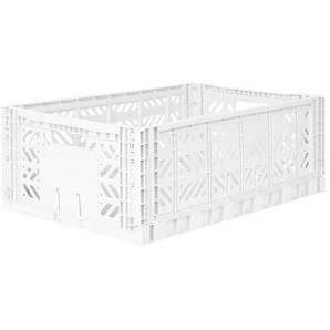 Kultige Klappkiste Maxi, weiß, stapelbar, recycelbarer Kunststoff, 60 x 40 x 22 cm, von Ay-Kasa