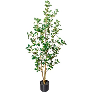 Kunstbaum Ficus ginseng Grünpflanze, Creativ green, Höhe 130 cm