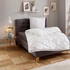 Kunstfaserbettdecke MY HOME Mondschein, Bettdecke 135x200 cm, 155x220 cm, 200x200 cm, weiß, B:155cm L:220cm, Bezug: 100% Polyester. Füllung: 100% Polyester, Bettdecken, Bettdecken, Sommer, Winter; allergiker geeignet (Hausstauballergiker)