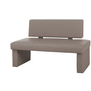 Kunstleder-Bank Seta - beige - Materialmix - 130 cm - 88 cm - cm 64,0 | Möbel Kraft