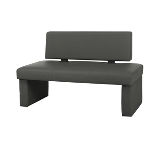 Woodford Kunstleder-Bank Seta - grau - Materialmix - 130 cm - 88 cm - cm 64,0 | Möbel Kraft