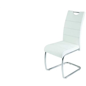 Kunstleder-Schwingstuhl - weiß - Materialmix - 42 cm - 98 cm - cm 57,0 | Möbel Kraft