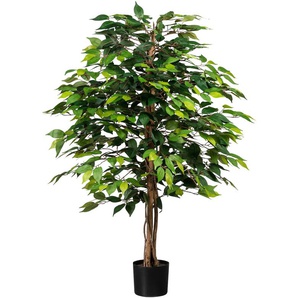 Kunstpflanze CREATIV GREEN Ficus Benjamini Kunstpflanzen Gr. H: 120 cm, 1 St., grün Künstliche Zimmerpflanzen