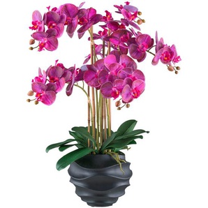 Kunstpflanze, Grün, Lila, Schwarz, Pink, Kunststoff, 70 cm, inkl. Topf, Real-Touch-Oberfläche, Dekoration, Blumen & Zubehör, Kunstpflanzen