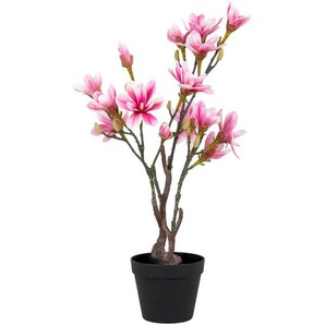 Kunstpflanze, Grün, Rosa, Kunststoff, 75 cm, inkl. Topf, Dekoration, Blumen & Zubehör, Kunstpflanzen