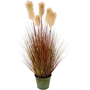 Kunstpflanze I.GE.A. Pampasgras Kunstpflanzen Gr. B/H/L: 40 cm x 105 cm x 40 cm, 1 St., beige (natur) Künstliche Zimmerpflanzen Im Metalltopf