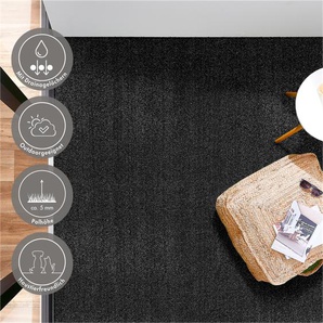 Kunstrasen ANDIAMO Lanzarote Teppiche Gr. B/L: 200 cm x 1000 cm, 7 mm, 1 St., schwarz Kunstrasen luxuriös, für Balkon & Terrasse, Rasenteppich, wasserdurchlässig