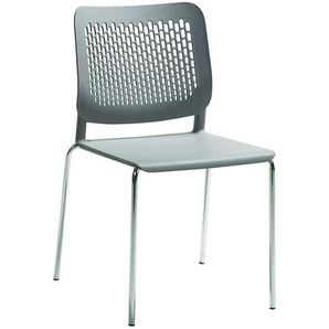 Kunststoff Stuhl in Grau Metallgestell