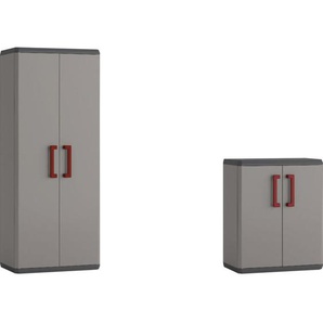 Kunststoffschrank Quadra 166 x 68 x 39 und 83 x 68 x 39 cm Schrank - Keter