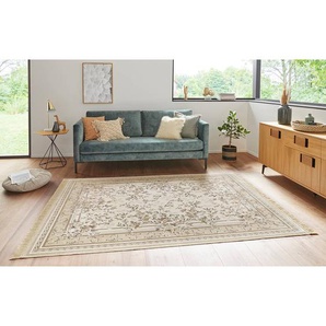 Kurzflorteppich Antik Flowers Beige/Hellbeige 195 x 300cm Webstoff