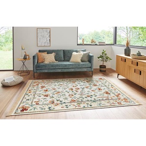 Kurzflorteppich Oriental Flowers Beige/Creme 195 x 300cm Webstoff
