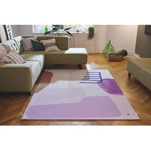 Kurzflorteppich Shapes Two Beige 140 x 200cm Webstoff