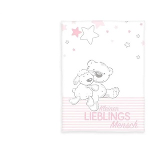 Herding Kuscheldecke  Kleiner Lieblingsmensch Rosa ¦ mehrfarbig ¦ Synthetik ¦ Maße (cm): B: 75 H: 1