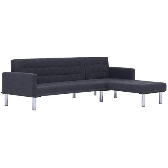 L-förmiges Schlafsofa Dunkelgrau Polyester